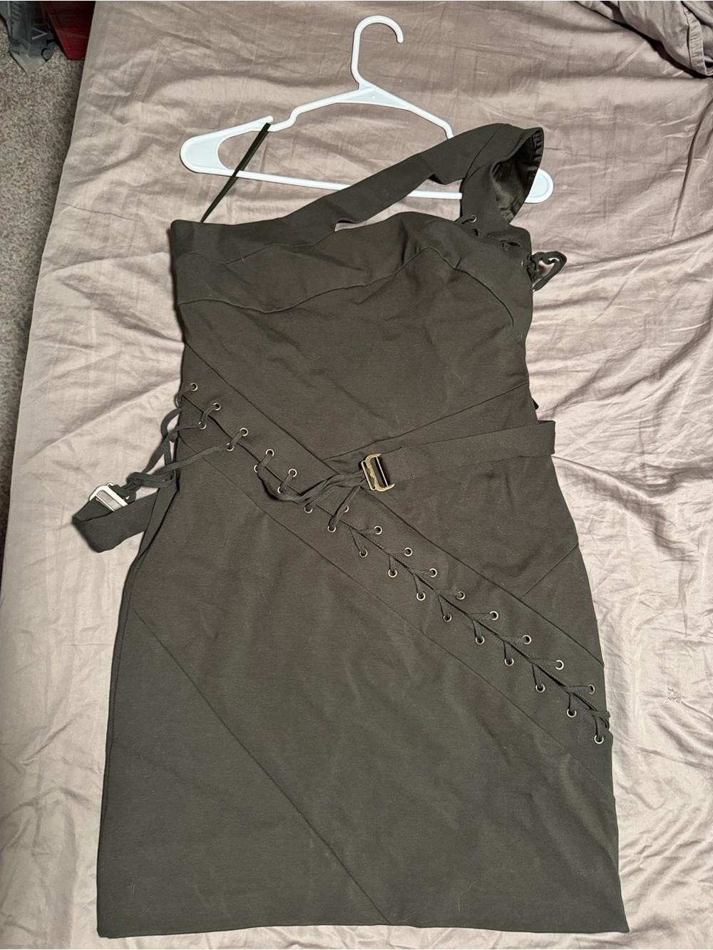L.A.M.B. LAMB GW2092 Mini Dress Olive Green Size 10 Vintage NWT